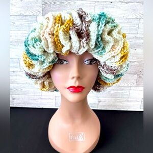 Exaggerated Ruffle Beanie Hat